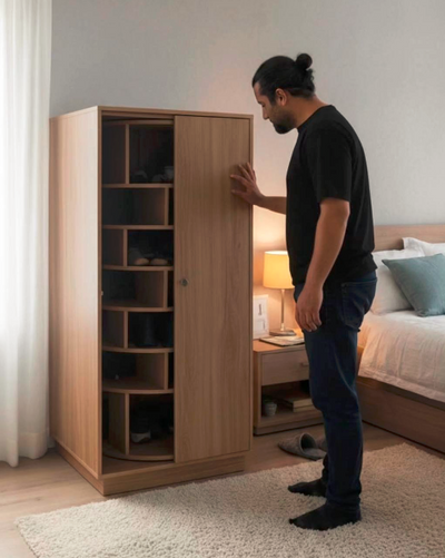 Modern Rotating Shoe Storage Cabinet